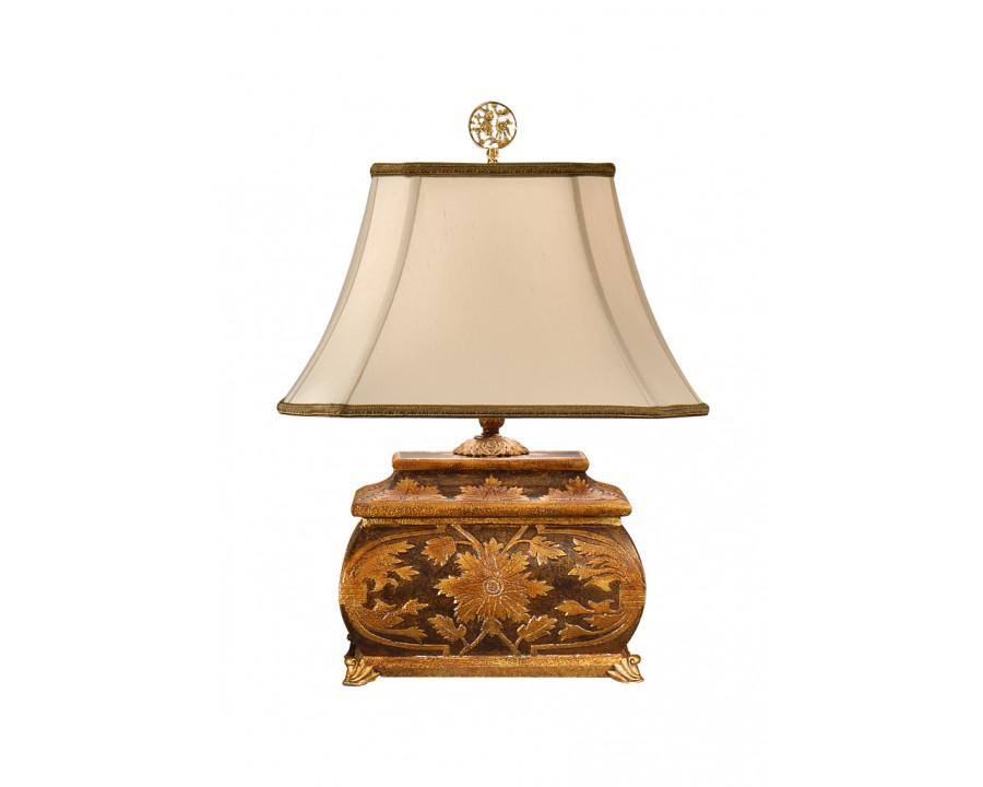 Wildwood - Gold Box Lamp in Metallic Bronze, Wood