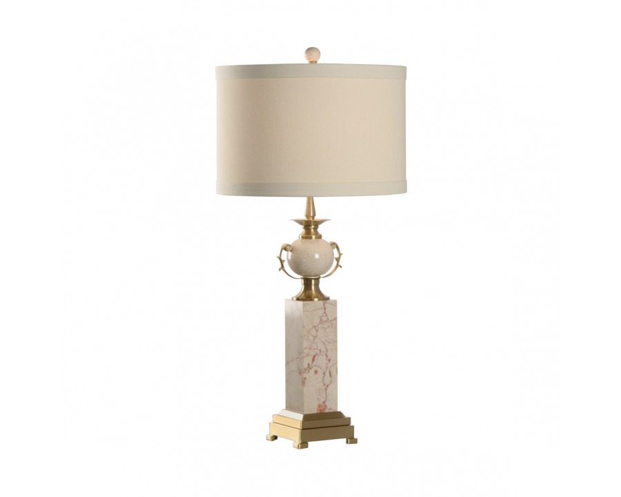 Wildwood - Column Urn Lamp in Natural White, Marble