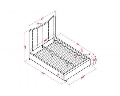 Worldwide Rimo 54" Double Platform Bed - Gray