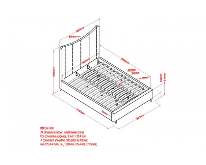 Worldwide™ Rimo 78" King Bed - Gray