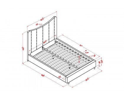 Worldwide Rimo 60" Queen Bed - Gray