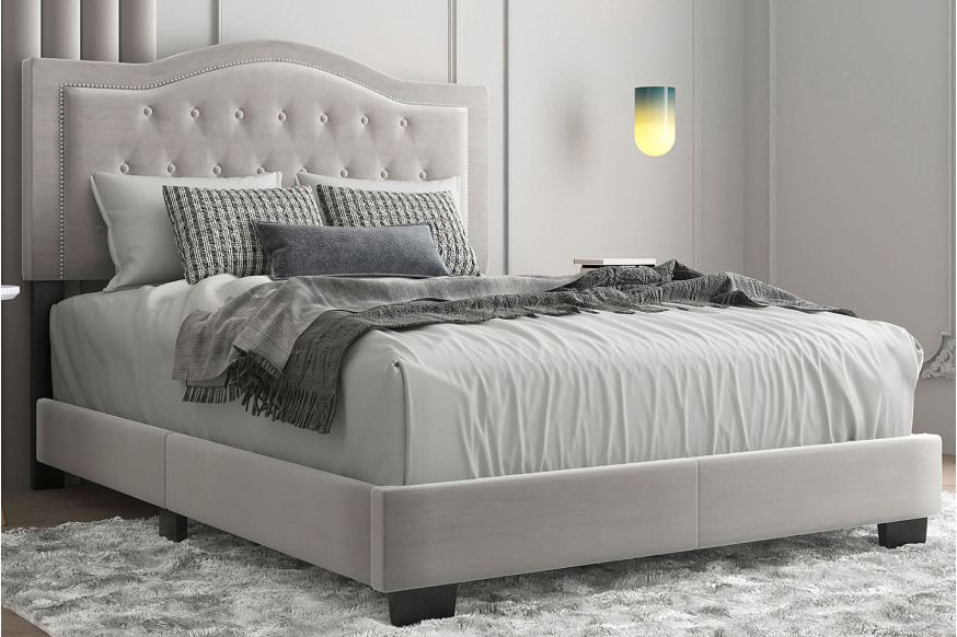 Worldwide™ Pixie 54" Double Bed - Light Gray