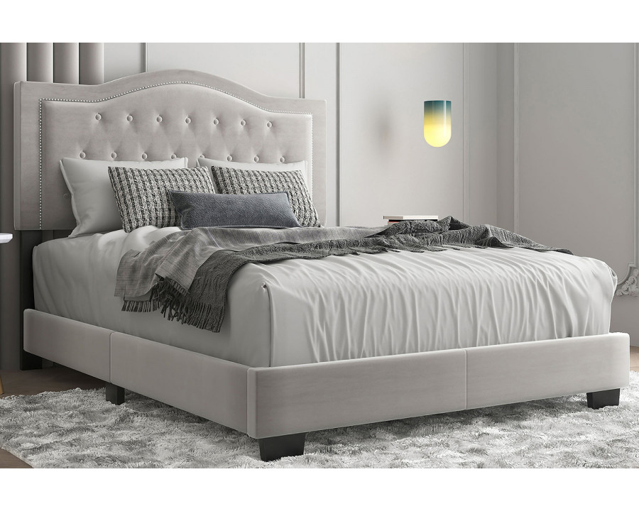 Worldwide Pixie 54" Double Bed - Light Gray