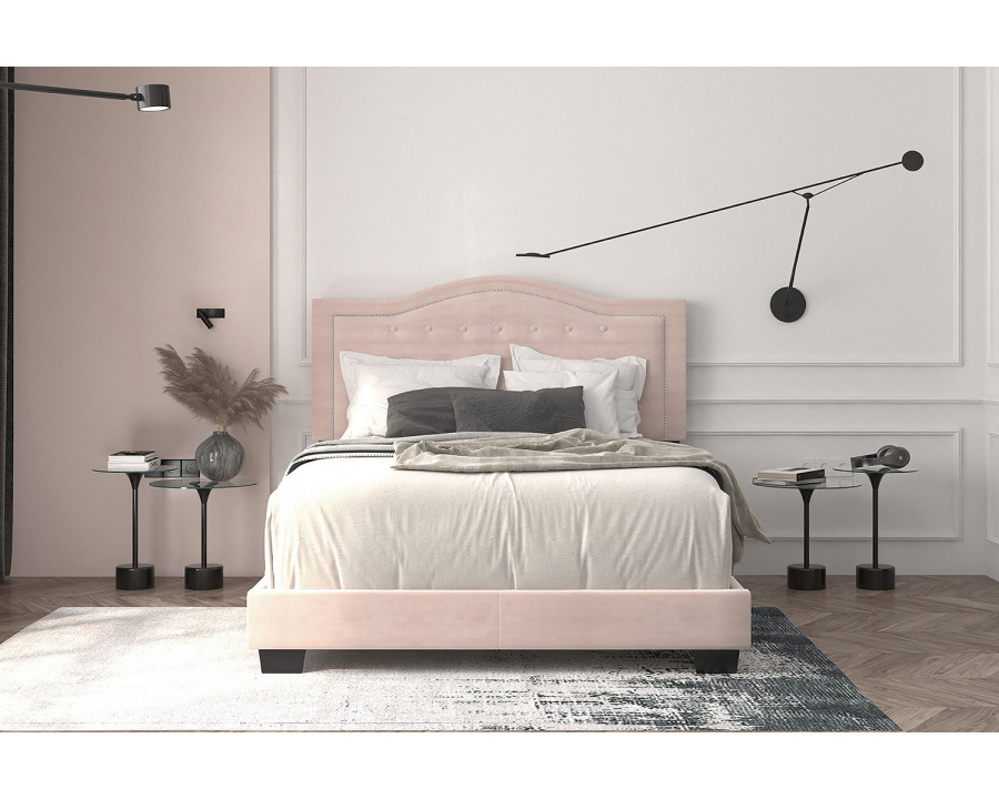 Worldwide Pixie 60" Queen Bed - Blush Pink