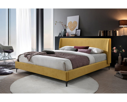 Worldwide Hamburg 78" King Bed - Mustard