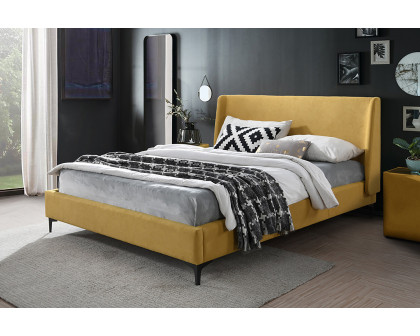 Worldwide Hamburg 60" Queen Bed - Mustard