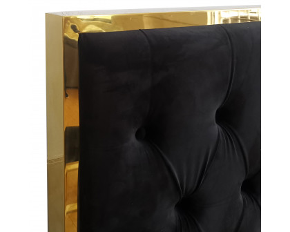 Worldwide Lucille 78" King Bed - Black/Gold