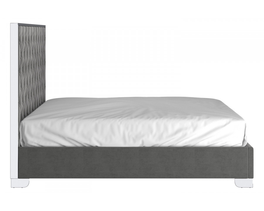 Worldwide Lucille 78" King Bed - Gray/Silver