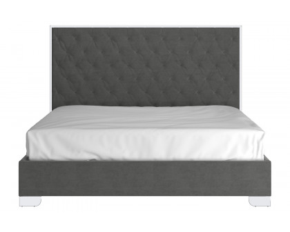 Worldwide Lucille 78" King Bed - Gray/Silver