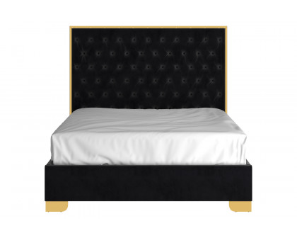 Worldwide Lucille 60" Queen Bed - Black/Gold