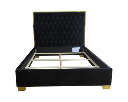 Worldwide Lucille 60" Queen Bed - Black/Gold