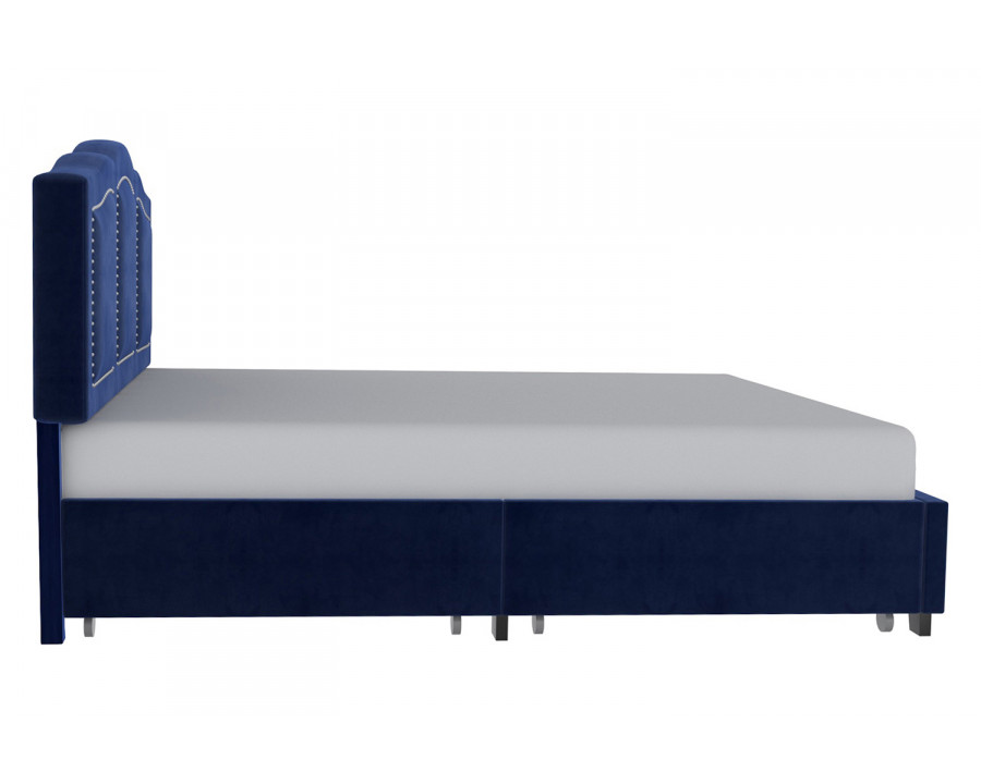 Worldwide Diana 78" King Bed with Storage - Blue