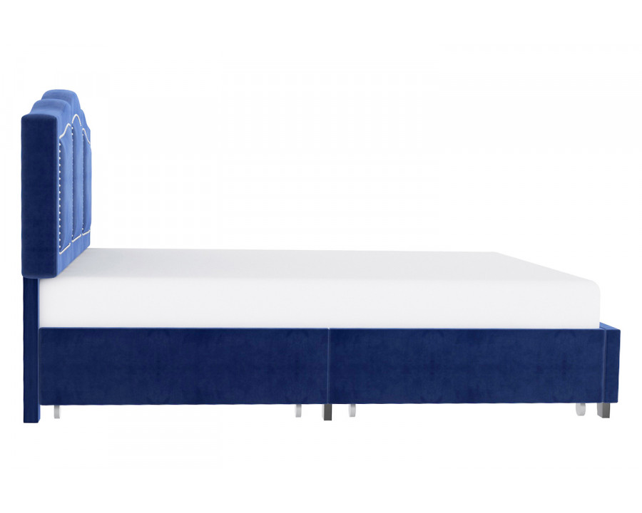 Worldwide Diana 60" Queen Bed with Storage - Blue