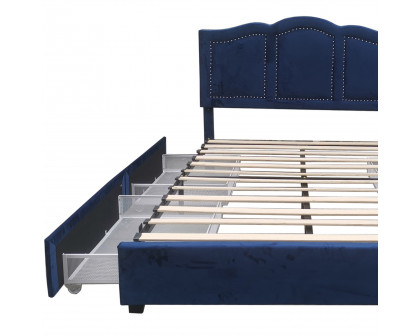 Worldwide Diana 60" Queen Bed with Storage - Blue