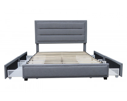 Worldwide Russell 54" Double Platform Bed with Storage - Gray