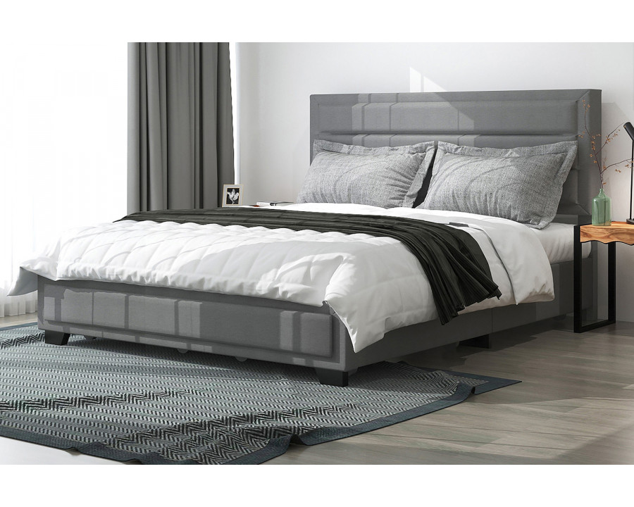 Worldwide Russell 78" King Bed with Storage - Gray