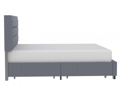 Worldwide Russell 78" King Bed with Storage - Gray