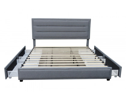 Worldwide Russell 78" King Bed with Storage - Gray