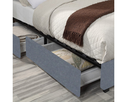 Worldwide Russell 78" King Bed with Storage - Gray