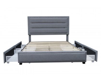 Worldwide Russell 60" Queen Bed with Storage - Gray