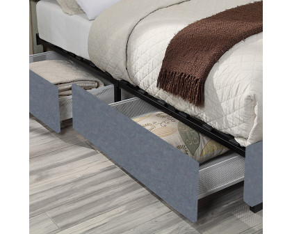 Worldwide Russell 60" Queen Bed with Storage - Gray