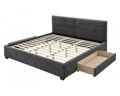 Worldwide - Emilio 78" King Bed with Drawers