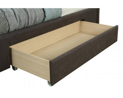 Worldwide Emilio 78" King Bed with Drawers - Charcoal