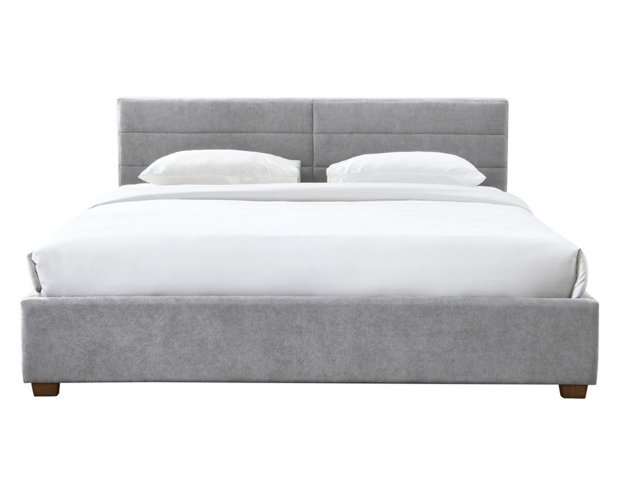 Worldwide Emilio 78" King Bed with Drawers - Light Gray