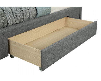 Worldwide Emilio 78" King Bed with Drawers - Light Gray