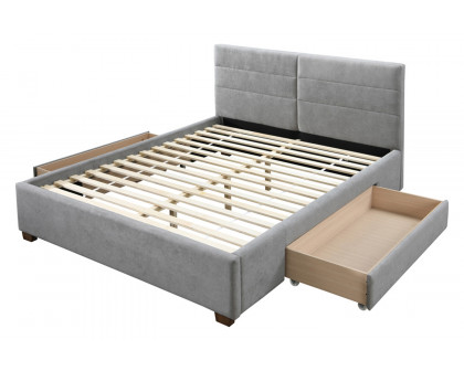 Worldwide Emilio 60" Queen Bed with Drawer - Light Gray