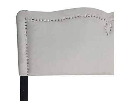 Worldwide Aurora 54"/60" Adjustable Headboard with Bench - Gray-Beige/Black