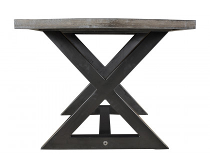 Worldwide Zax Rectangular Dining Table - Distressed Gray/Black