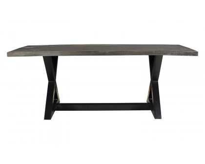 Worldwide Zax Rectangular Dining Table - Distressed Gray/Black