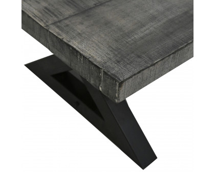 Worldwide Zax Rectangular Dining Table - Distressed Gray/Black