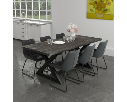 Worldwide Zax Rectangular Dining Table - Distressed Gray/Black