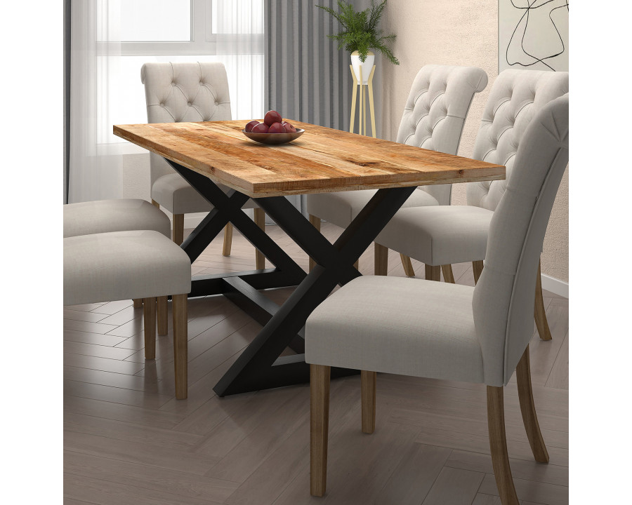 Worldwide Zax Rectangular Dining Table - Natural/Black