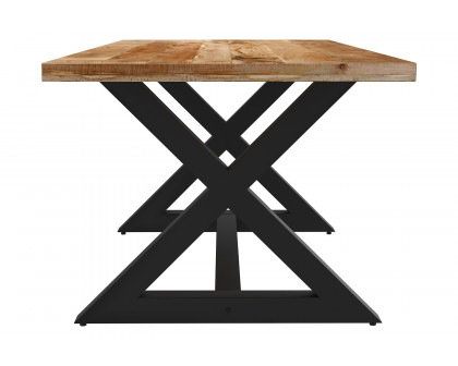 Worldwide Zax Rectangular Dining Table - Natural/Black