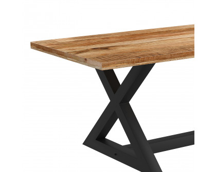 Worldwide Zax Rectangular Dining Table - Natural/Black