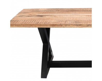 Worldwide Zax Rectangular Dining Table - Natural/Black