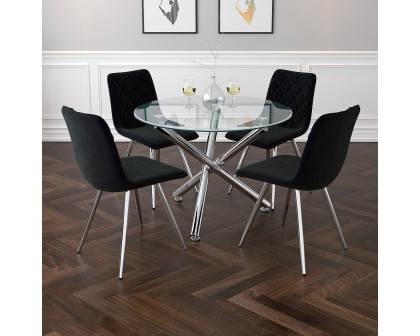 Worldwide - Solara II Round Dining Table in Chrome