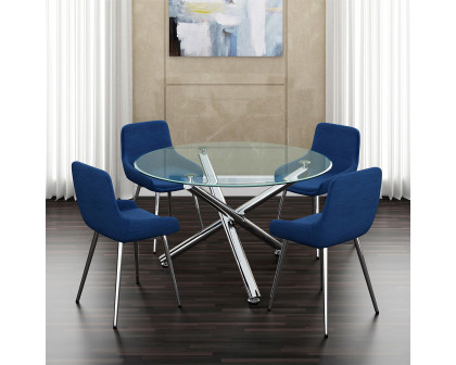 Worldwide - Solara II Round Dining Table in Chrome