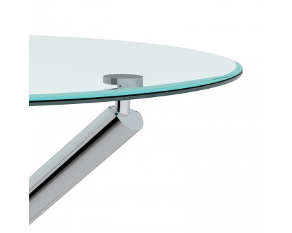 Worldwide - Solara II Round Dining Table in Chrome