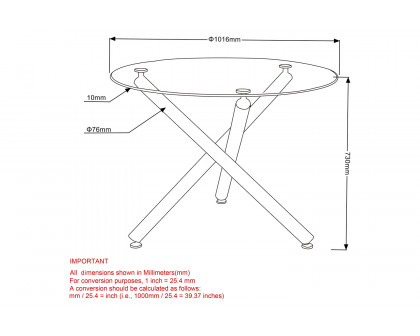 Worldwide - Solara II Round Dining Table in Chrome