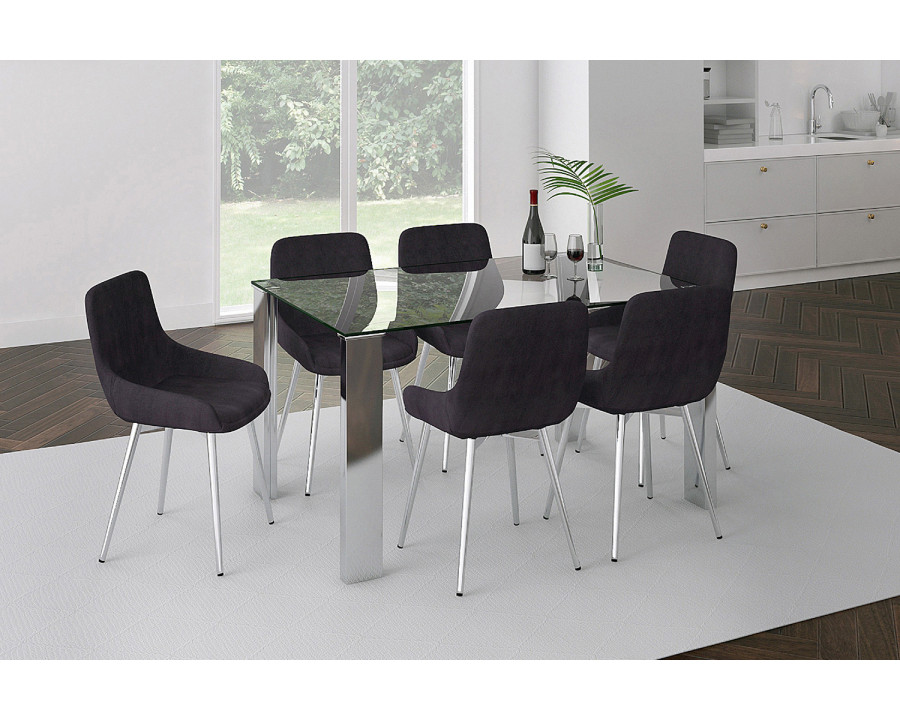 Worldwide - Frankfurt Rectangular Dining Table in Stainless Steel