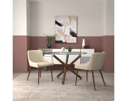 Worldwide Rocca Round Dining Table - Walnut