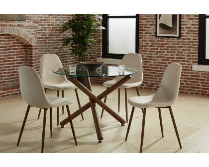 Worldwide Rocca Round Dining Table - Walnut