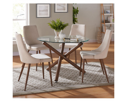 Worldwide Rocca Round Dining Table - Walnut