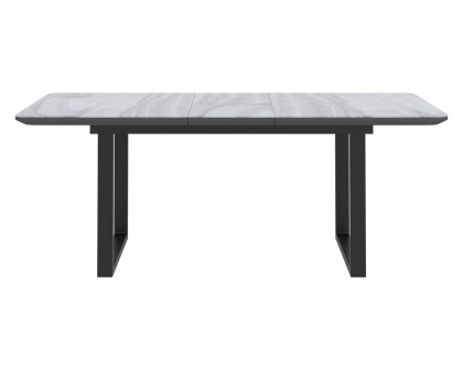 Worldwide - Gavin Dining Table with Extension in Black/Faux Marble