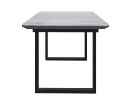 Worldwide - Gavin Dining Table with Extension in Black/Faux Marble