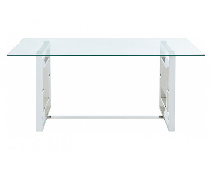 Worldwide Eros Rectangular Dining Table - Silver